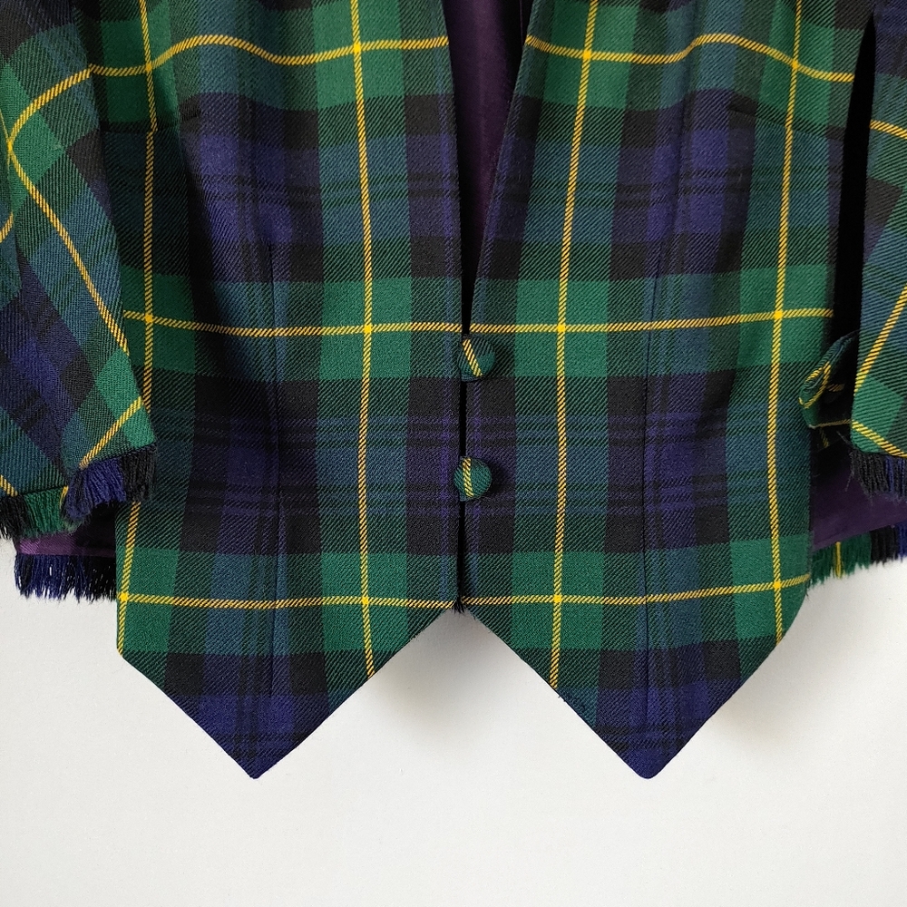 Vintage Aljean Wool Cape Plaid Tartan - Picture 8 of 16